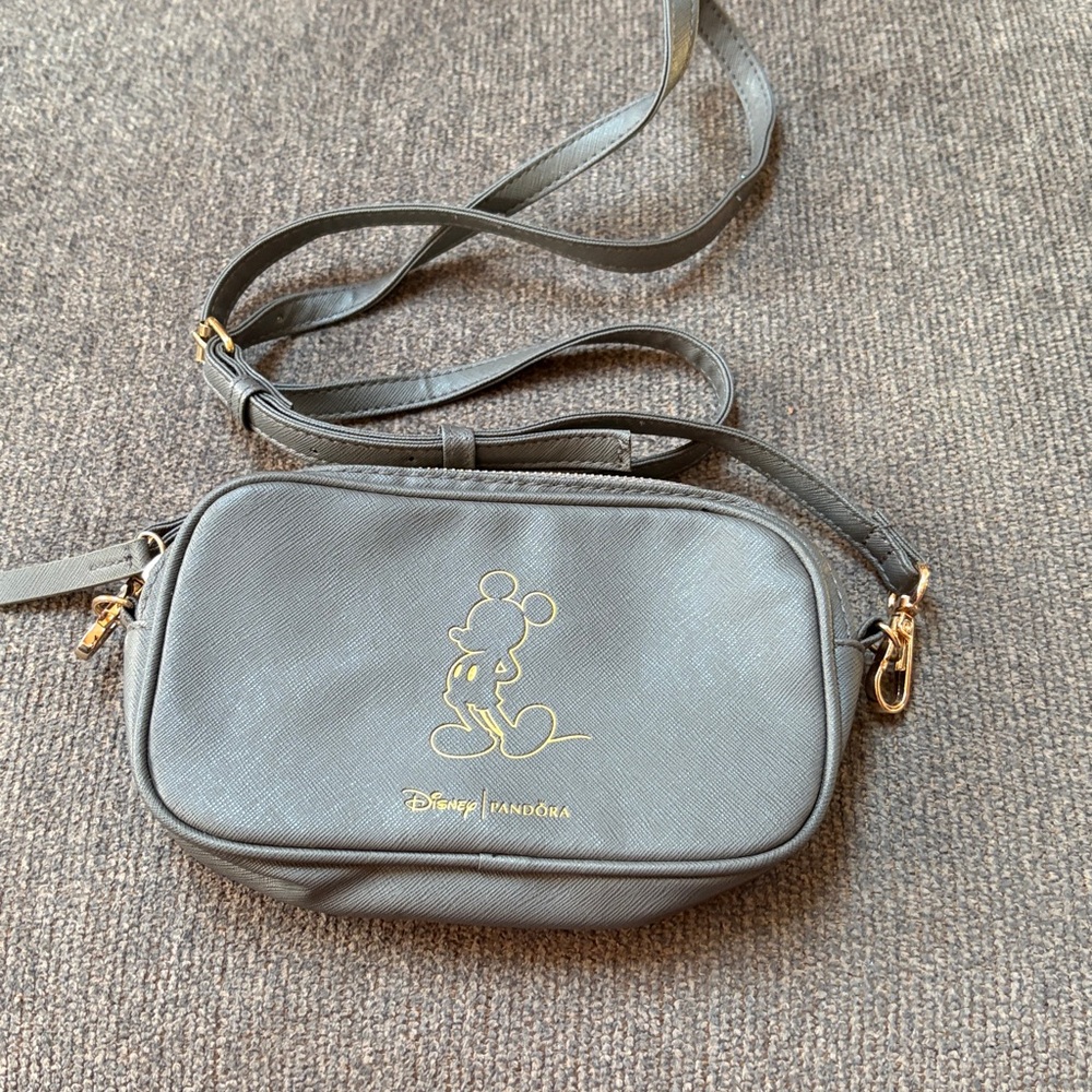 Pandora Disney Gray and Gold Crossbody Clutch
